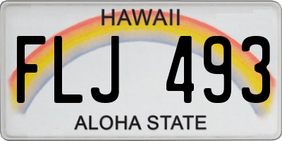 HI license plate FLJ493
