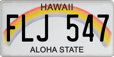 HI license plate FLJ547