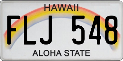 HI license plate FLJ548