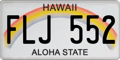 HI license plate FLJ552