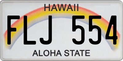 HI license plate FLJ554