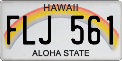 HI license plate FLJ561