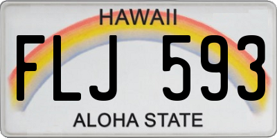 HI license plate FLJ593