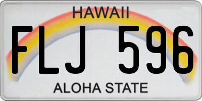 HI license plate FLJ596