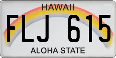 HI license plate FLJ615