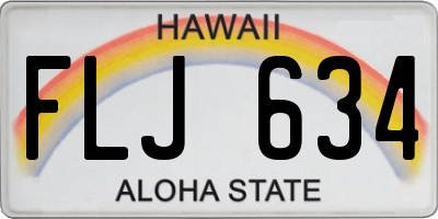 HI license plate FLJ634