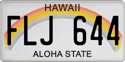 HI license plate FLJ644