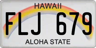 HI license plate FLJ679