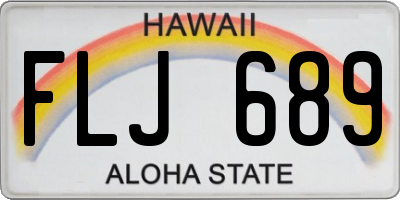 HI license plate FLJ689