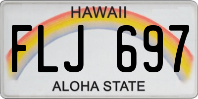 HI license plate FLJ697