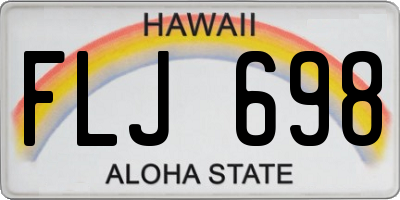 HI license plate FLJ698