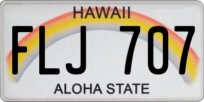 HI license plate FLJ707