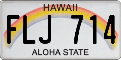 HI license plate FLJ714