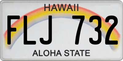 HI license plate FLJ732