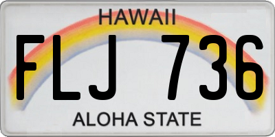 HI license plate FLJ736