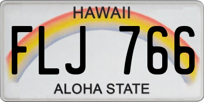 HI license plate FLJ766