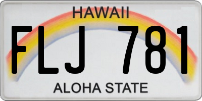 HI license plate FLJ781