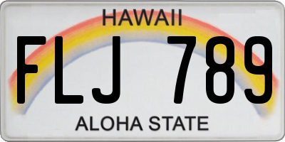 HI license plate FLJ789