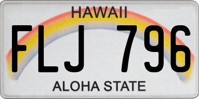 HI license plate FLJ796