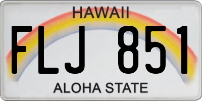 HI license plate FLJ851