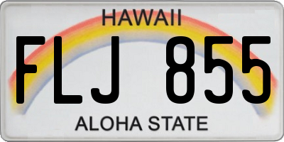 HI license plate FLJ855