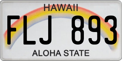 HI license plate FLJ893