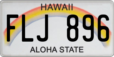 HI license plate FLJ896