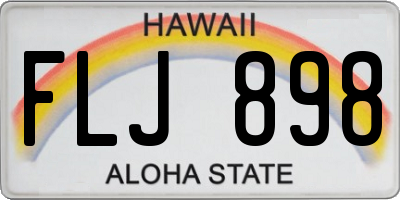 HI license plate FLJ898