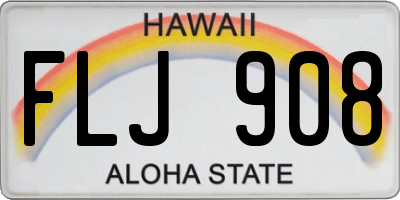 HI license plate FLJ908