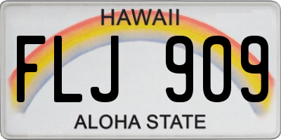 HI license plate FLJ909