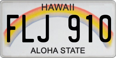 HI license plate FLJ910
