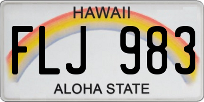 HI license plate FLJ983