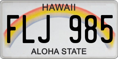 HI license plate FLJ985