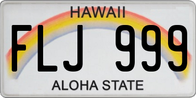 HI license plate FLJ999