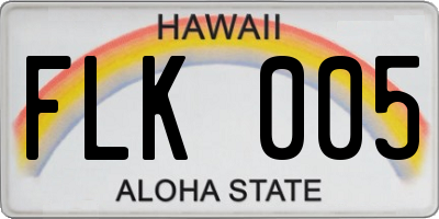 HI license plate FLK005