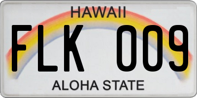 HI license plate FLK009