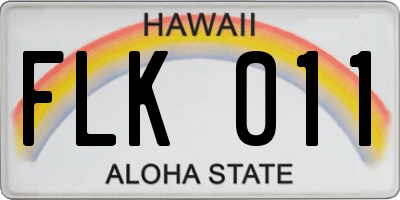 HI license plate FLK011