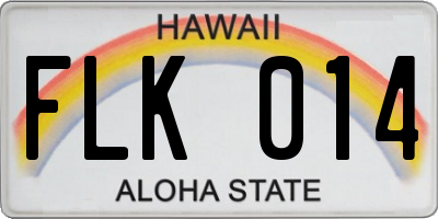 HI license plate FLK014