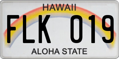 HI license plate FLK019