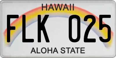 HI license plate FLK025