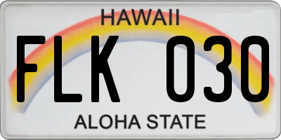 HI license plate FLK030