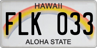 HI license plate FLK033