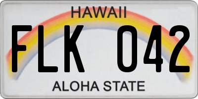 HI license plate FLK042