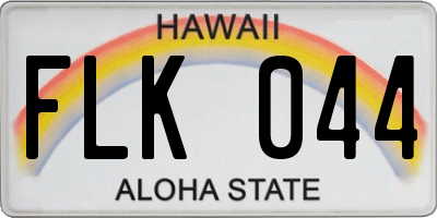 HI license plate FLK044