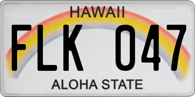 HI license plate FLK047