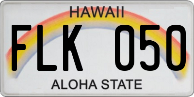 HI license plate FLK050