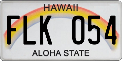 HI license plate FLK054