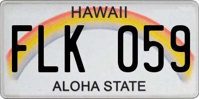 HI license plate FLK059