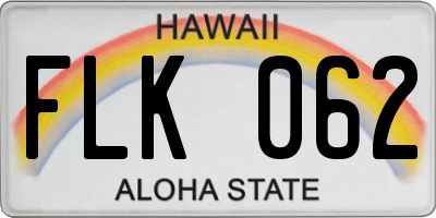 HI license plate FLK062