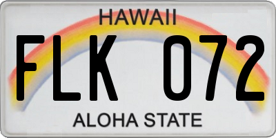 HI license plate FLK072